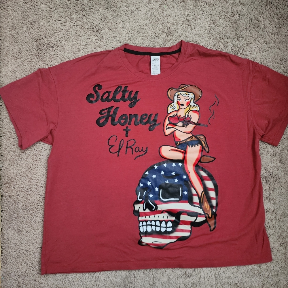 Salty Honey Women's Red Graphic Tee